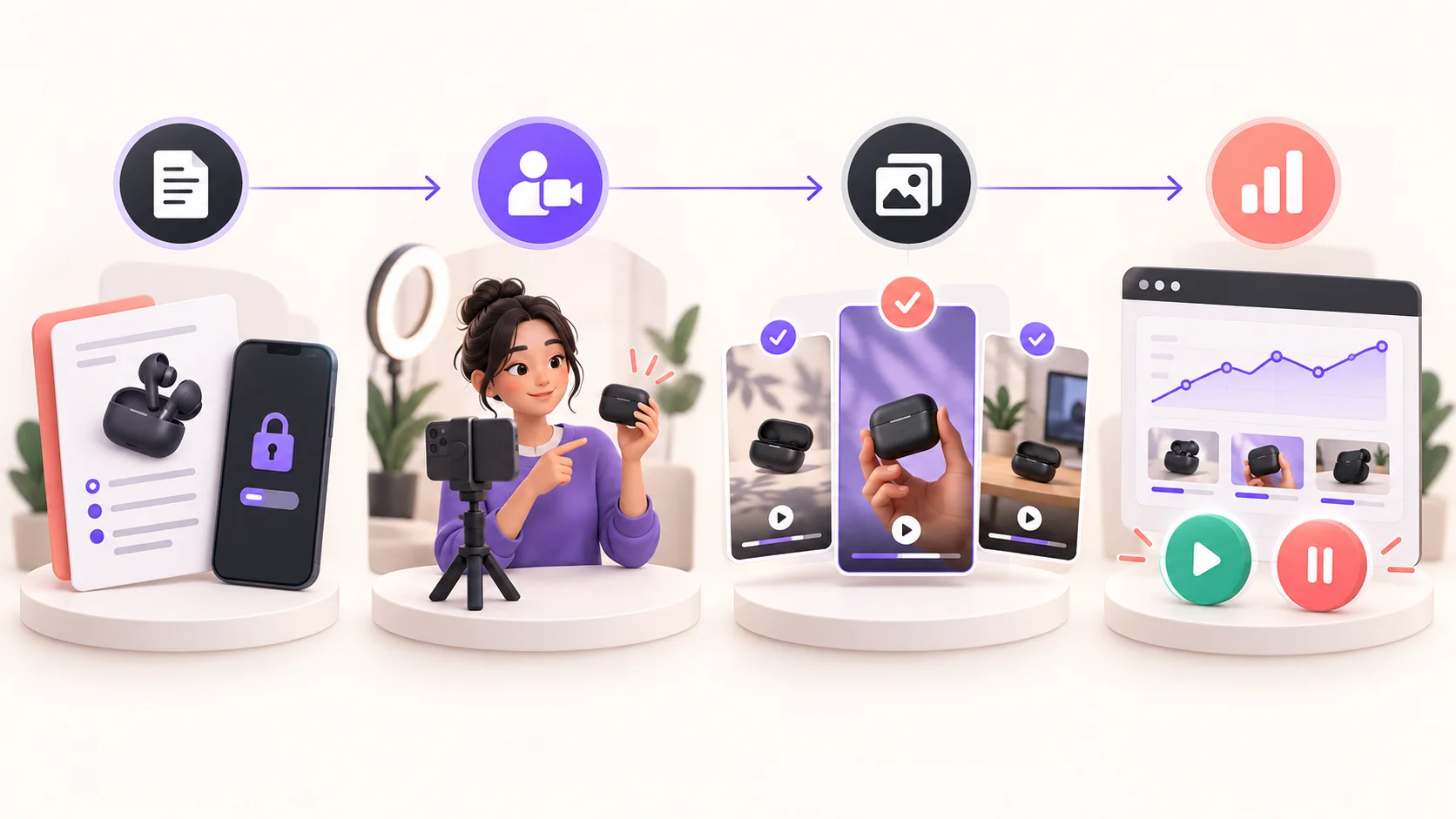 Four connected stages in a 30-day Tech UGC pilot