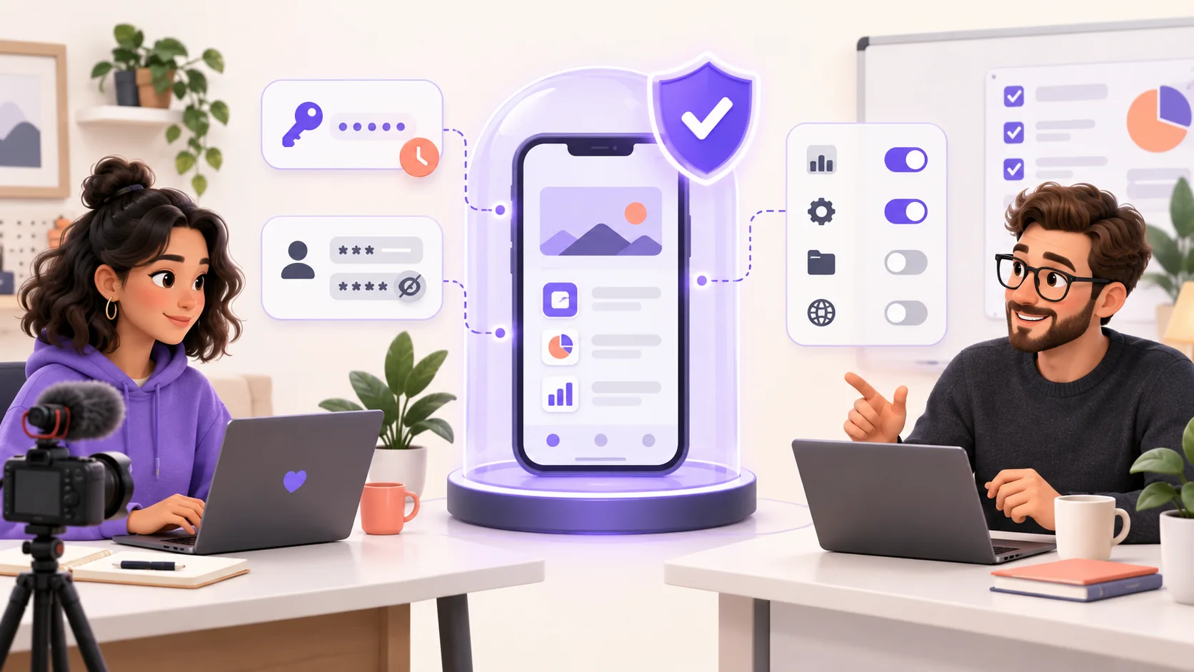 A creator and product manager using protected demo access for an app
